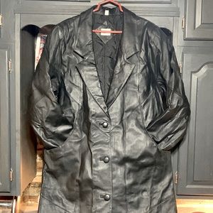 Leather Trench Jacket/ Lined